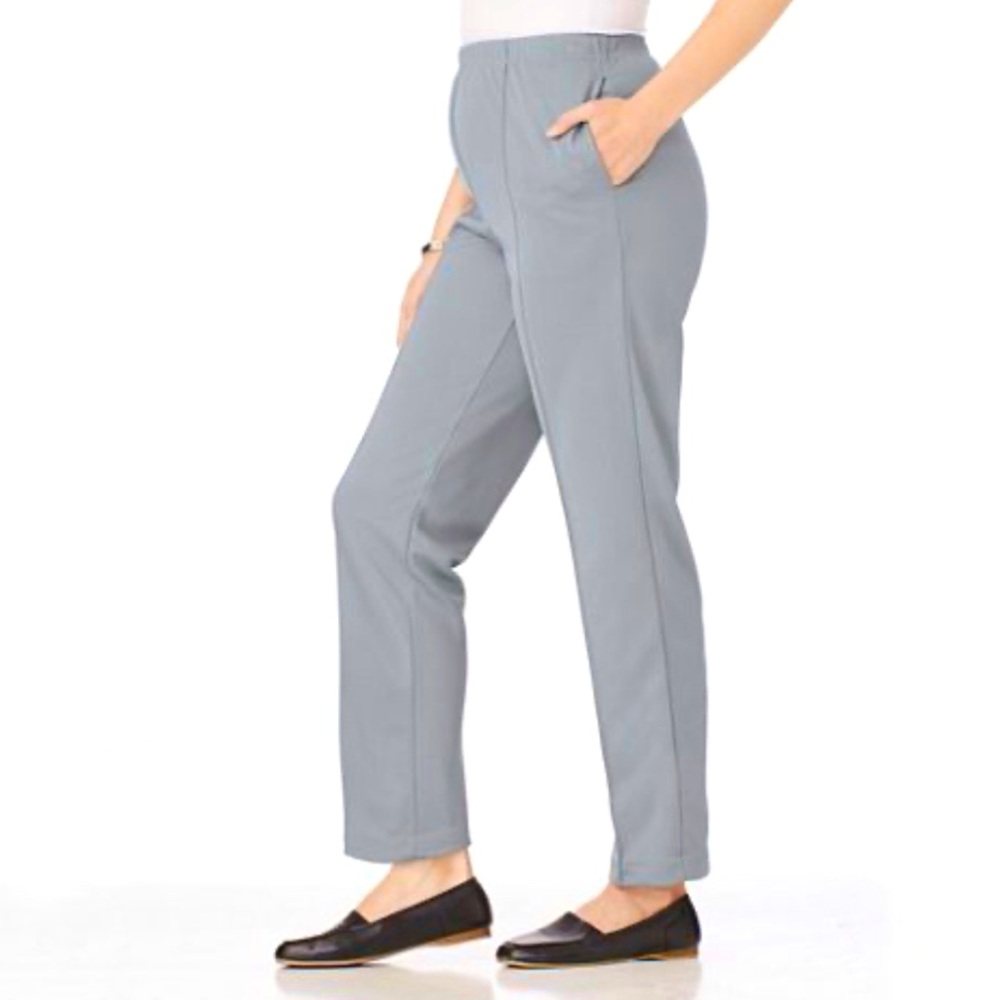 BLAIR Size 18 Gray Pull-on Creased Seam Dress Pants NWOT Elastic Waist